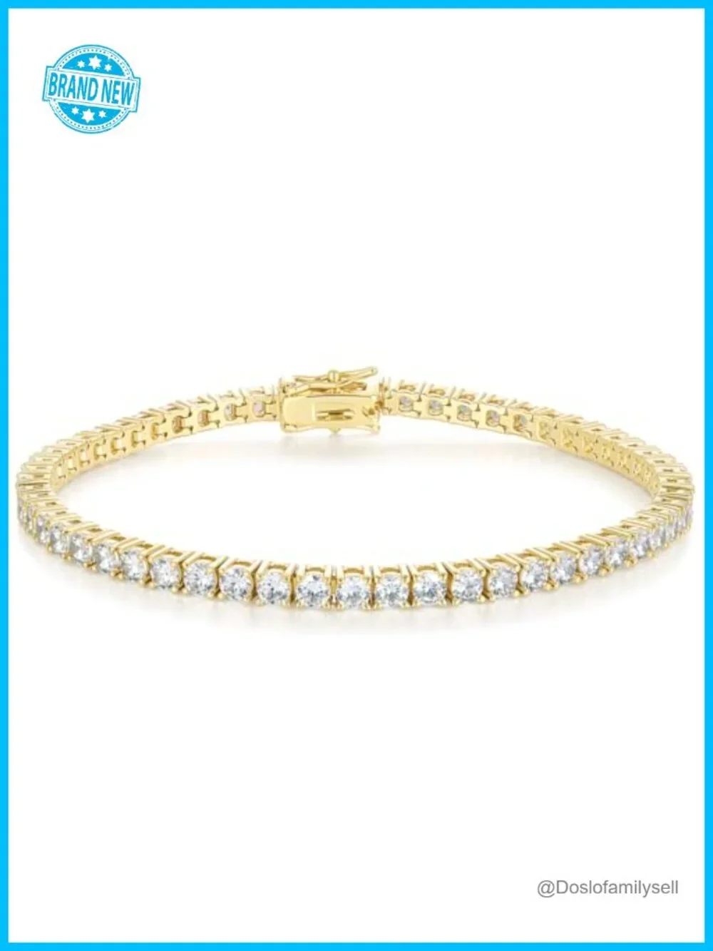 3mm CZ Tennis Bracelet 18K Gold Plated Classic CZ Bracelet for Daily Wear Party